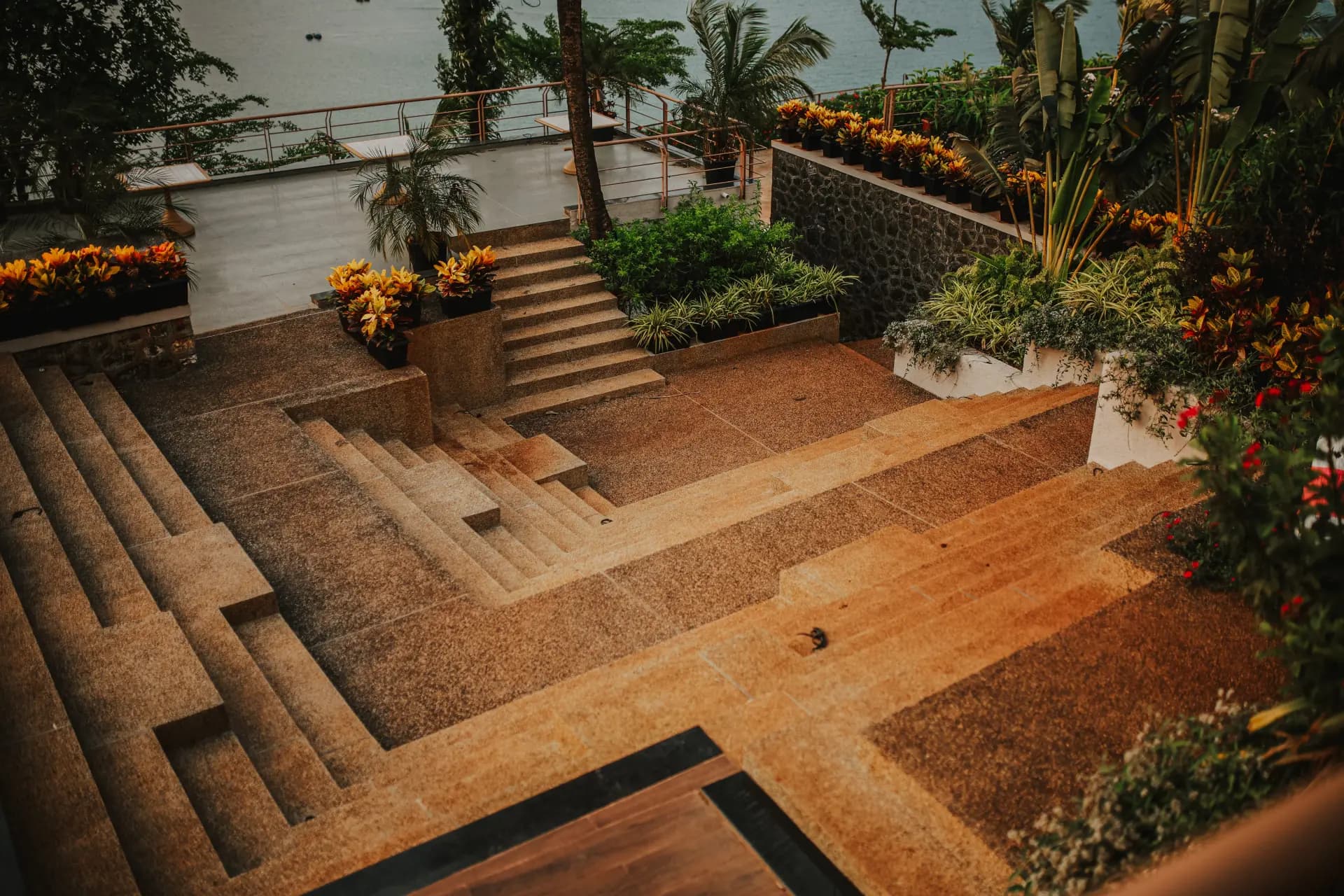 Lakeside Sunset Deck View